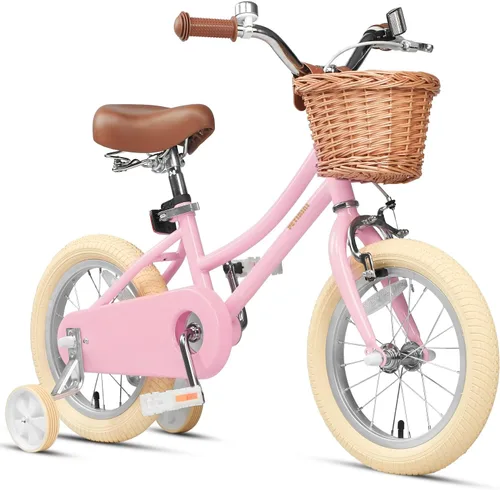 Miniatura 40 de Petimini Vintage Kids Bike for Girls, 12–20 Inch Classic Bicycle with Wicker Basket & Bell, High Tensile Steel Frame, Training Wheels (12–18”), 85%