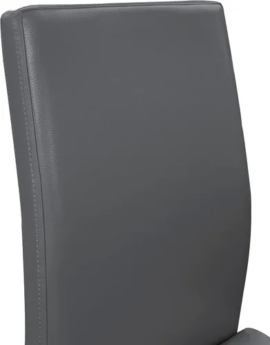 Miniatura 9 de Sunset Trading Sela - Sillas de comedor tapizadas Breuer Base voladiza cromada en forma de S Asientos acolchados de piel sintética gris carbón