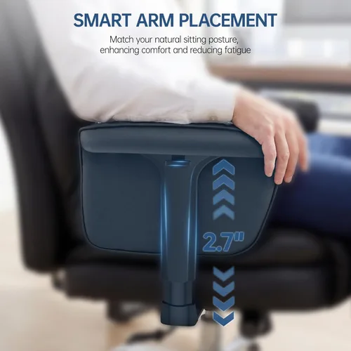 Miniatura 8 de AreShark Silla de oficina grande y alta, silla ejecutiva de escritorio de cuero con respaldo alto y soporte lumbar ajustable, ergonómica, cómoda