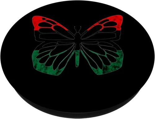 Miniatura 2 de Black Liberation Flag Butterfly Pan African UNIA Flag PopSockets Swappable PopGrip