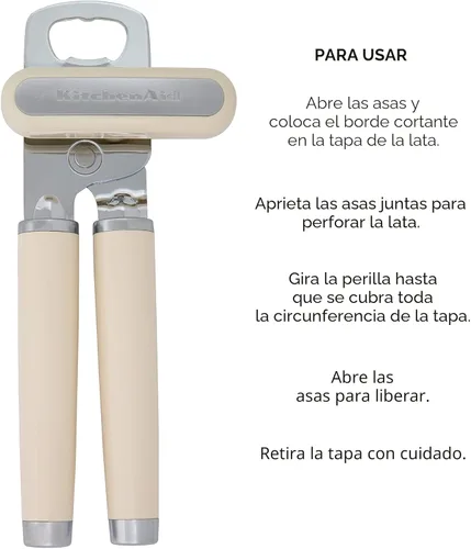 Miniatura 6 de KitchenAid Classic - Abrelatas y sacacorchos multifunción de fácil uso, rueda de corte de acero inoxidable ultra afilada, mangos ergonómicos suaves