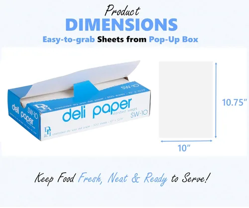 Miniatura 2 de Durable Packaging Papel de cera entrelazado de 10 "x 10 3/4