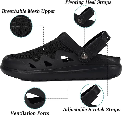 Miniatura 4 de Zuecos de jardín para hombre y mujer, sandalias transpirables para caminar ortopédicas de verano con suela de fascitis plantar