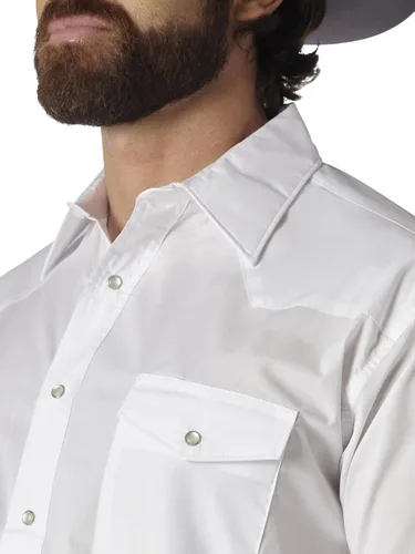 Miniatura 3 de Wrangler Men's Sport Western Basic Two Pocket Long Sleeve Snap Shirt