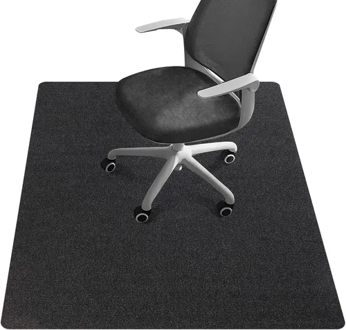 Tapete para silla de oficina, para suelos de madera dura, manta grande antideslizante y fácil de limpiar (negro, 48 x 36 pulgadas).