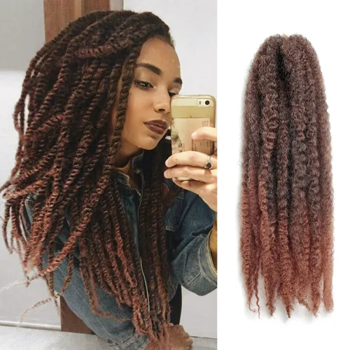 Miniatura 42 de Cabello trenzado Marley Twist de 18 pulgadas, extensiones sintéticas suaves, esponjosas y versátiles para estilos de aspecto natural, perfecto