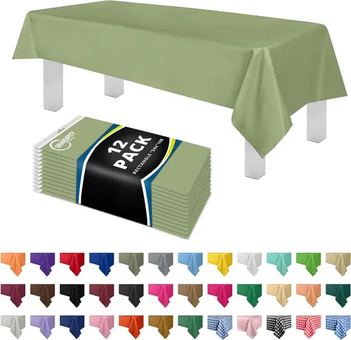 Miniatura 26 de Mantel de plástico de alta calidad - 54 in. x 108 pulgadas. Grandipity - Mantel rectangular (6 y 12 unidades), Agua (Aqua)
