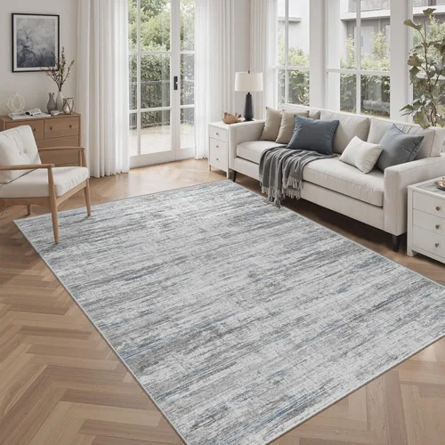 Miniatura 25 de Alfombras para pasillos antideslizantes 2x8, alfombra de pasillo moderna lavable para entrada, alfombra de piso suave resistente a manchas para Gris