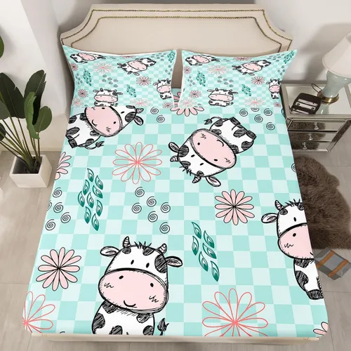 Miniatura 45 de Sábanas de cama con estampado de patas de perro para niños, sábana bajera ajustable de huesos coloridos para los amantes de los perros