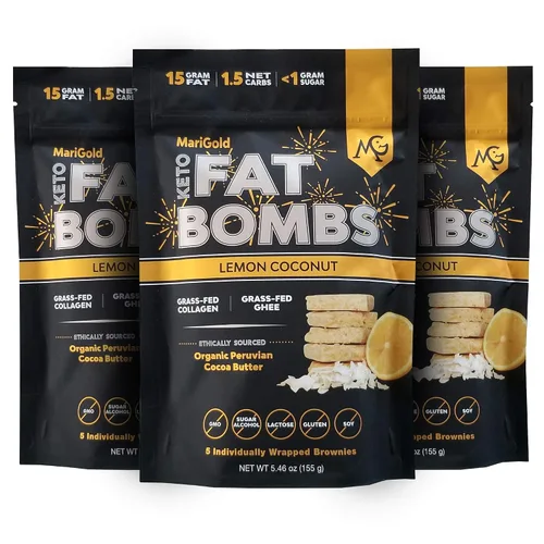 Miniatura 7 de MariGold Keto Fat Bombs - Chocolate Pecan Crisp - Bajo en carbohidratos, rico en colágeno, Ghee alimentado con pasto, mantequilla de cacao orgánica
