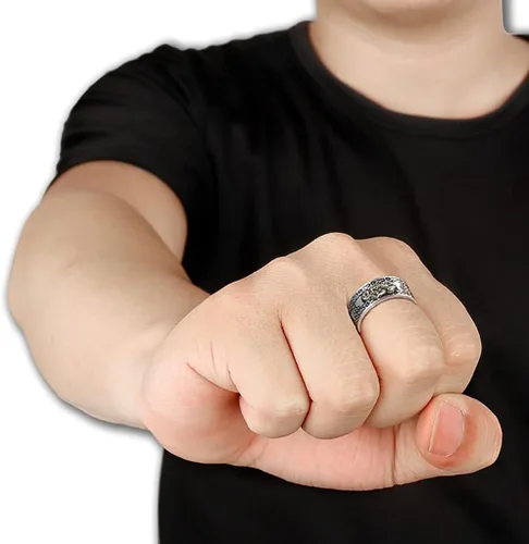 Miniatura 7 de SANGHAI Feng Shui Pixiu Anillo Feng Shui Pixiu Mani Mantra Protección de Riqueza Anillo Amuleto Riqueza Abierto Abierto Anillo Budista Joyería