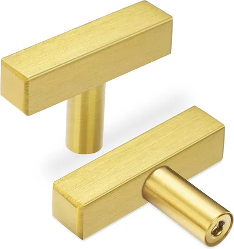 Miniatura 10 de AEEKEL Juego de 30 tiradores de gabinete de 5 pulgadas de latón cepillado, tiradores de cajones para cocina, herrajes de gabinete cuadrados de acero