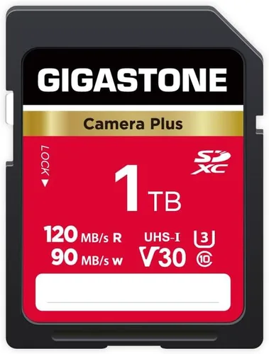 GIGASTONE Tarjeta SD de 1 TB, cámara Plus, tarjeta de memoria SDXC V30 de alta velocidad, video UHD compatible con cámara digital Canon Kodak