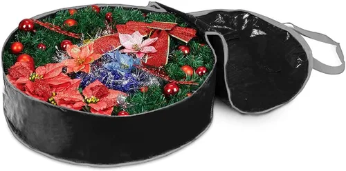Miniatura 5 de Bolsa de almacenamiento para corona de ProPik 76 cm - Envase para guirnaldas navideñas, material resistente a desgarros - Almacenamiento fácil