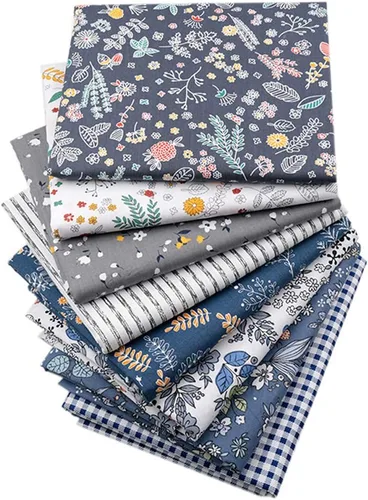 8 paquetes de tela floral para cuartos, tela precortada para costura, 18 x 22 pulgadas multi