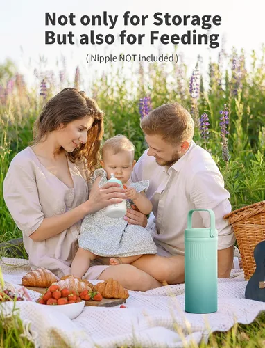Miniatura 6 de Xaproo 22oz Stainless Steel Breast Milk Cooler Bottle, Large Capacity Portable Breastmilk Chiller with 2pcs Storage Bottle, 24 Hours Cooling Baby