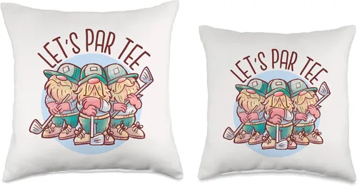 Miniatura 3 de Let's Par Tee Funny Mini Gnomes Golf Lovers Throw Pillow, 16x16, Multicolor