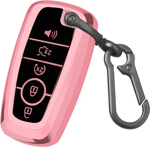 Miniatura 12 de QBUC para Ford Funda para llavero con llavero, Funda de TPU suave para llave de coche Compatible con Ford Fusion F150 F250 F350 F450 F550 Edge