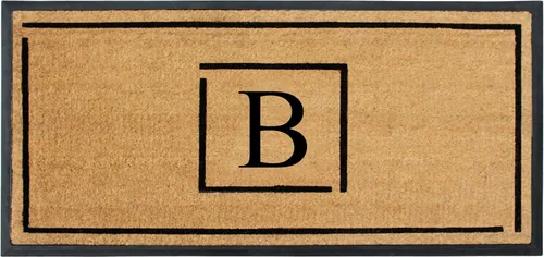 Miniatura 51 de A1HC - Tapete de puerta con monograma de fibra de coco natural para puerta delantera, 24 x 48, felpudo duradero tratado anti-desprendimiento