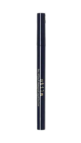 stila Delineador de ojos líquido impermeable, maquillaje que permanece todo el día con punta de pincel fina acabado satinado duradero, a prueba de