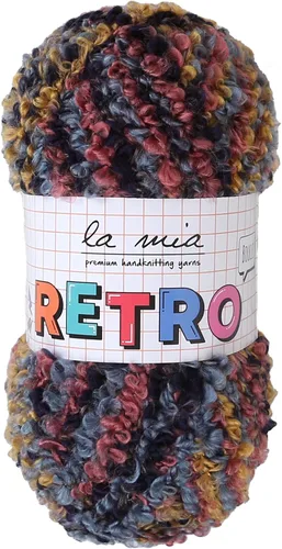 Miniatura 10 de 1 Skein La Mia - Ovillo de lana rizado retro esponjoso para tejer y hacer ganchillo, 80% acrílico, 3.53 oz (3.5 onzas) / 328.1 ft (109 yardas)