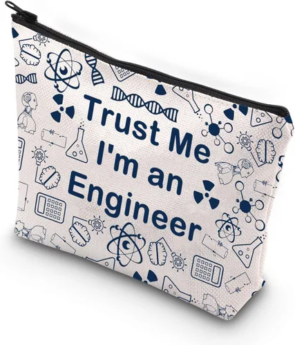 WCGXKO Regalos de ingeniero Ingeniero Regalo de graduación Trust Me I'm An Engineer Bolsa con cremallera Bolsa de maquillaje, un ingeniero,