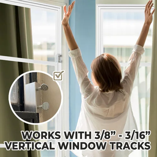 Miniatura 7 de Shop Square Cerraduras de ventana, paquete de 4 cerraduras de aluminio para ventana con giro de pulgar, ventanas y puertas correderas seguras