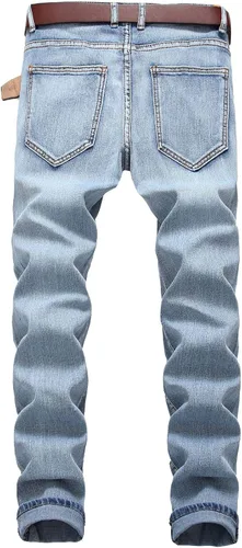 Miniatura 2 de Fredd Marshall - Pantalones de mezclilla ajustados para hombres, son elásticos y de diseño rasgado