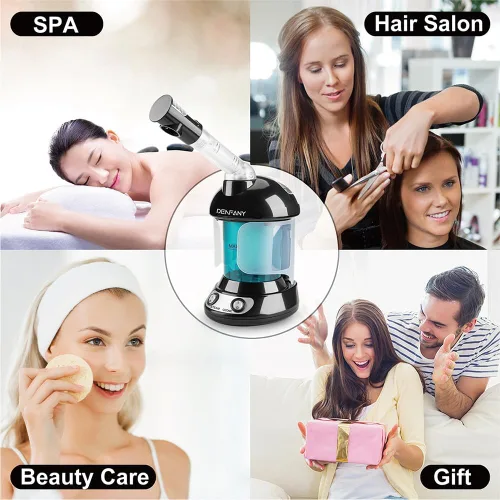 Miniatura 11 de Vaporizador Facial - DENFANY Vaporizador Facial Nano Iónico con Brazo Giratorio Extensible de 360° - Vaporizador Facial Portátil para Cuidado Azul