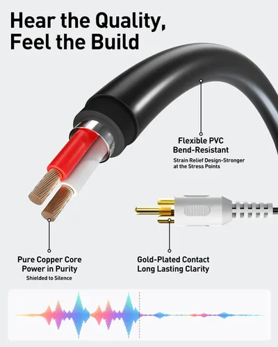 Miniatura 3 de VCE Cable divisor de audio estéreo macho de 0.138 in a RCA, paquete de 2, adaptador chapado en oro compatible con TV, teléfonos inteligentes, MP3