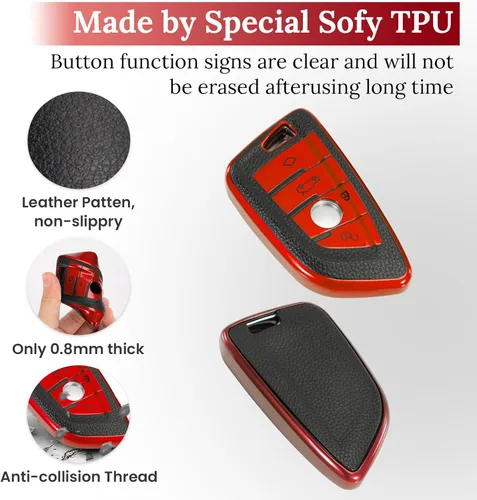 Miniatura 2 de Funda para llavero Jeep con llavero trenzado de diamante de lujo, funda suave mejorada para Wrangler Rubicon Gladiator JL JLU JT Sahara JLU Flip