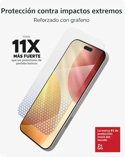 Miniatura 3 de ZAGG XTR5 - Protector de pantalla para iPhone 17 Pro Max, vidrio, protección contra la luz azul, 11 veces más fuerte, tecnología Eyesafe CPF60
