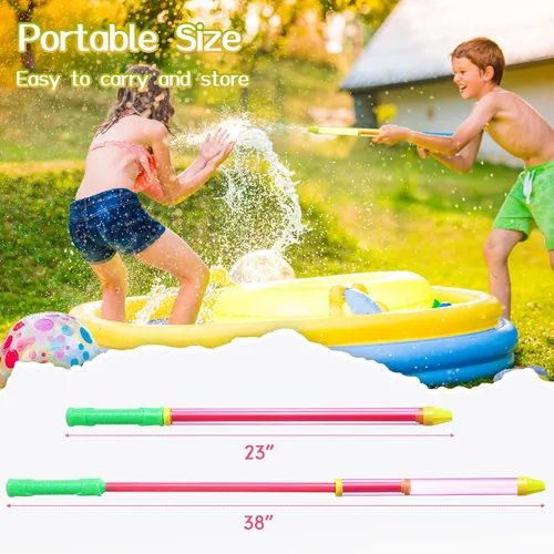 Miniatura 2 de Sotiff 24 pistolas de agua de crayón de 22.4 pulgadas, chorros de tubo de agua, pistola de succión para playa, piscina, juguetes para chorros