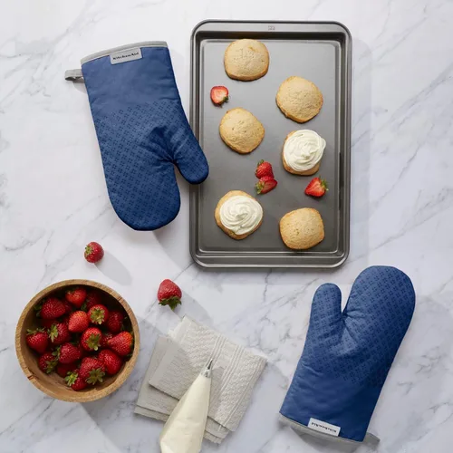 Miniatura 2 de KitchenAid Juego de Manoplas de Horno Asteroid, 7"x12.5", Blue Willow, 2 Piezas Willow azul