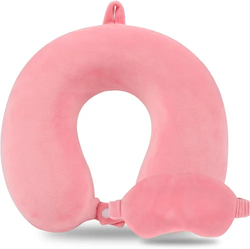 Miniatura 27 de Sexysamba Juego de almohadas de viaje de espuma viscoelástica pura para adultos, funda cómoda y extraíble, lavable a máquina, almohada de soporte
