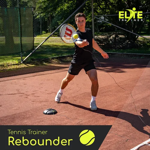 Miniatura 6 de Juego de pelotas de rebote de tenis Base de potencia resistente, no requiere relleno Tres pelotas de tenis, cuerda elástica larga y bolsa