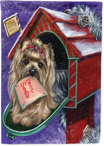 Miniatura 324 de Caroline's Treasures PPP3097CHF - Pijama de Navidad con diseño de bulldog francés para colgar en la pared, poliéster, tamaño de casa, multicolor