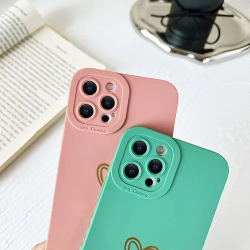 Miniatura 3 de Yeddabox Funda compatible con iPhone 12 Pro Max para mujer, funda bronceadora de lujo con forma de corazón, bonita funda de TPU suave a prueba