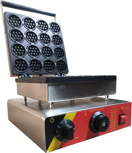 Miniatura 5 de INTBUYING Máquina eléctrica comercial para hacer gofres para tartas redondas, cuerpo de acero inoxidable con revestimiento antiadherente, máquina