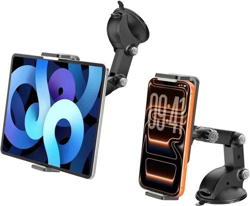 Miniatura 8 de Soporte para tablet para parabrisas de tablero de automóvil, se adapta a dispositivos de 4.5 a 7.25 pulgadas Montaje flexible en salpicadero