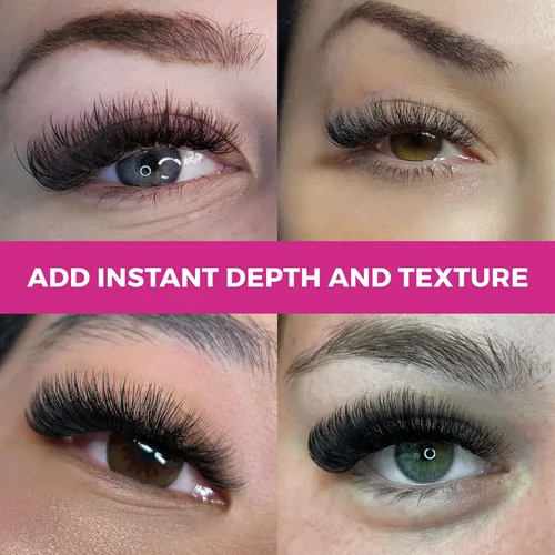 Miniatura 7 de Eyesy Lash 500 Camellia Premade Fans - 5D 0.07 Tamaño 7-9-11mm Rizo C - Extensiones de pestañas postizas naturales en abanico prefabricadas, 3