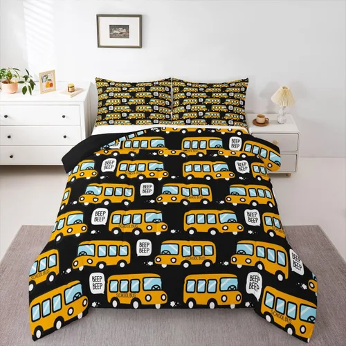 Miniatura 10 de Erosebridal Juego de edredón de camión de bomberos para niños, juego de ropa de cama de panal rojo brillante con diseño de panal de abeja