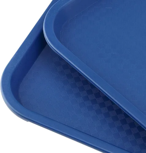 Miniatura 3 de Paquete de 10 bandejas de plástico para comida rápida, bandejas de plástico para cafeterías de 16 x 12 pulgadas con superficie texturizada, bandejas