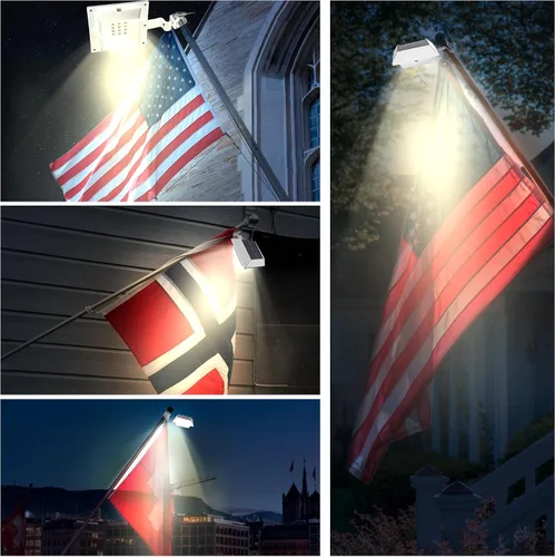 Miniatura 7 de Luz Solar para Mástil de Bandera, Luz de Mástil de Bandera Blanca Cálida de 3000k Mejorada Alimentada por Energía Solar para Mástil de Bandera de 5