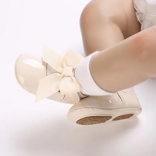 Miniatura 2 de LAFEGEN Zapatos planos Mary Jane para bebés y niñas con Bownot, suela suave, suela suave, piel sintética, recién nacidos, para primeros pasos