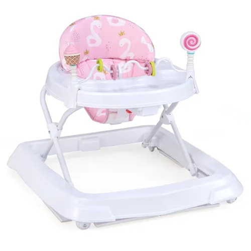 Miniatura 14 de HONEY JOY Andador de bebé, juguete plegable para empujar sentado y caminar detrás con ruedas, piano interactivo y pedantes, altura y velocidad Azul