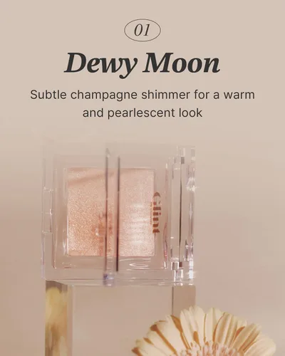 Miniatura 2 de Resaltador Glint Dewy (luna húmeda, 0.08 onzas), brillo luminoso, infundido con micropearls, iluminador brillante. Pigmento rico y tacto sedoso