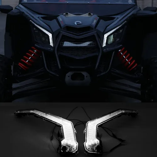 Miniatura 8 de HAKA TOUGH Luces de colmillo de señal de giro con luz blanca amarilla para Can Am Maverick X3 XDS XRS Max Turbo R/Maverick Trail Sport Max