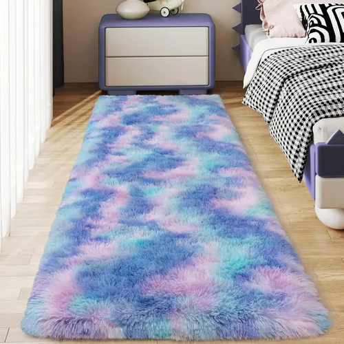 Miniatura 43 de Alfombras suaves para pasillos de dormitorio, nuevas, con parte inferior antideslizante mejorada, de 2 x 3, alfombra esponjosa y peluda verde
