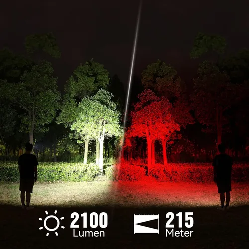 Miniatura 3 de sofirn Linterna frontal recargable HS42 con modo de luz roja, doble clip, 2100 lúmenes ultra brillante LED tipo C, puerto de carga IP66 impermeable